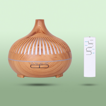 (2-Pack) 550ml Wood-Grain Ultrasonic Aroma Diffuser and Humidifier with 7-Color LED Night Light and Timer for V1265-AU-178-QIANMU-2