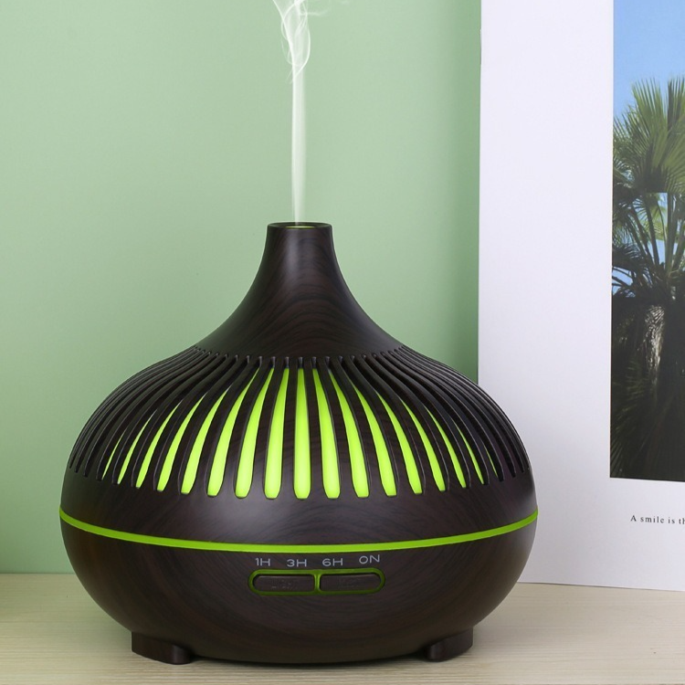 (2-Pack) 550ml Wood-Grain Ultrasonic Aroma Diffuser and Humidifier with 7-Color LED Night Light and Timer for V1265-AU-178-SHENMU-2