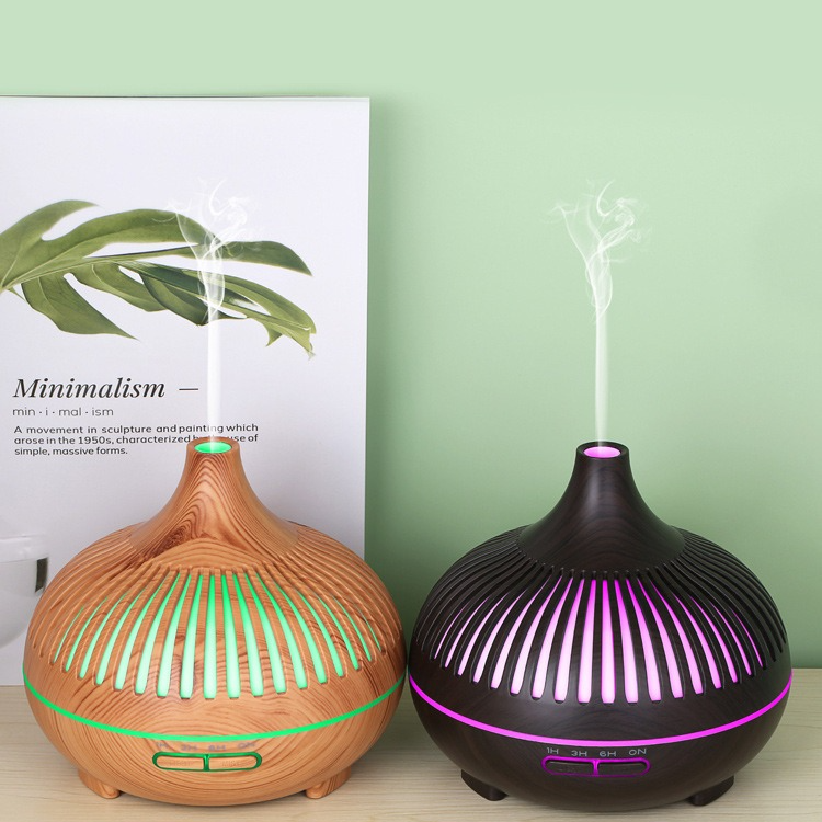 (2-Pack) 550ml Wood-Grain Ultrasonic Aroma Diffuser and Humidifier with 7-Color LED Night Light and Timer for V1265-AU-178-SHENMU-2