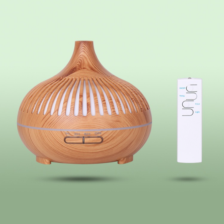 (2-Pack) 550ml Wood-Grain Ultrasonic Aroma Diffuser and Humidifier with 7-Color LED Night Light and Timer for V1265-AU-178-SHENMU-2