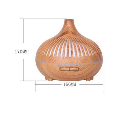 (2-Pack) 550ml Wood-Grain Ultrasonic Aroma Diffuser and Humidifier with 7-Color LED Night Light and Timer for V1265-AU-178-SHENMU-2