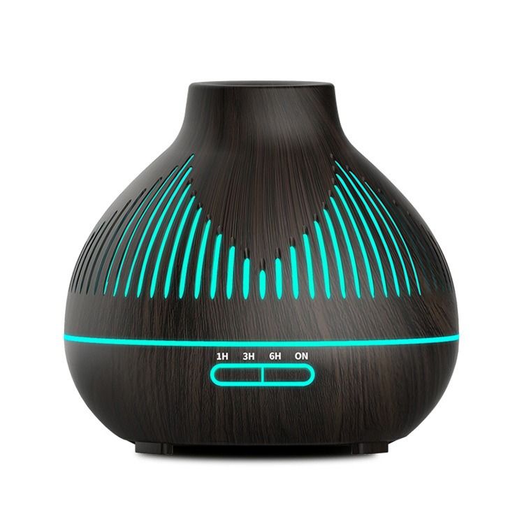 (2-Pack) 500mL Wood-Grain Ultrasonic Diffuser and Humidifier, 7-Color LED Night Light with Timer, for Home, V1265-AU-179-SHENMU-2