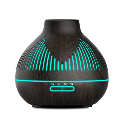 (2-Pack) 500mL Wood-Grain Ultrasonic Diffuser and Humidifier, 7-Color LED Night Light with Timer, for Home, V1265-AU-179-SHENMU-2