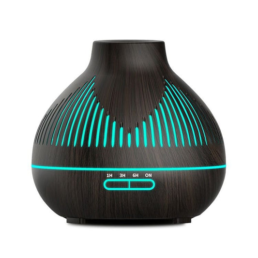 (2-Pack) 500mL Wood-Grain Ultrasonic Diffuser and Humidifier, 7-Color LED Night Light with Timer, for Home, V1265-AU-179-SHENMU-2