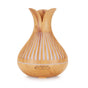 Wood Grain Flower Vase Diffuser and Humidifier, 7-Color LED Light, Timer, and Remote Control, 500 mL V1265-AU-180-QIANMU