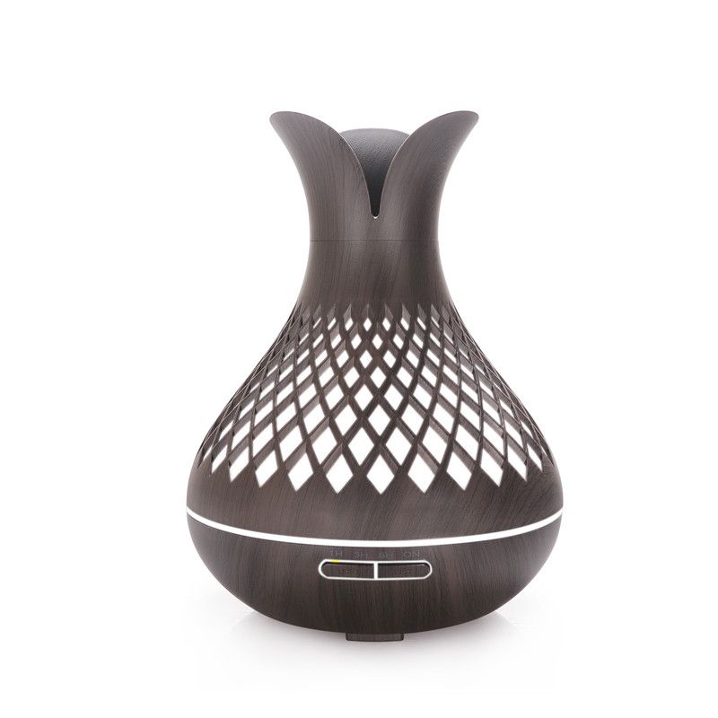 500ML Diamond Hollow Wood Grain Diffuser Humidifier, 7-Color LED Night Light, Remote Control, Timer, V1265-AU-181-SHENGMU
