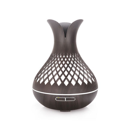 500ML Diamond Hollow Wood Grain Diffuser Humidifier, 7-Color LED Night Light, Remote Control, Timer, V1265-AU-181-SHENGMU