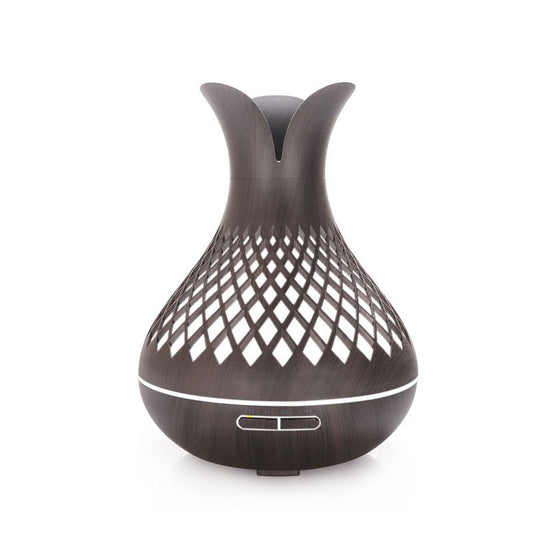 500ML Diamond Hollow Wood Grain Diffuser Humidifier, 7-Color LED Night Light, Remote Control, Timer, V1265-AU-181-SHENGMU