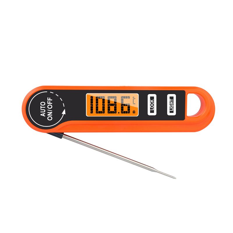 Foldable Digital Meat Thermometer, IPX5 Waterproof Fast Read with Backlight degrees C/ degrees F Switch for V1265-AU-197-CHENG