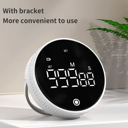 Rotating Digital Kitchen Timer, 999-Minute LED Display Timer with Magnetic Back & Stand, Type-C, for Studying V1265-AU-198-HEI