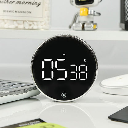 Rotating Magnetic Digital Timer, LCD Display Kitchen Timer with 3 Volume Levels, for Cooking, Studying, and V1265-AU-199-YIN