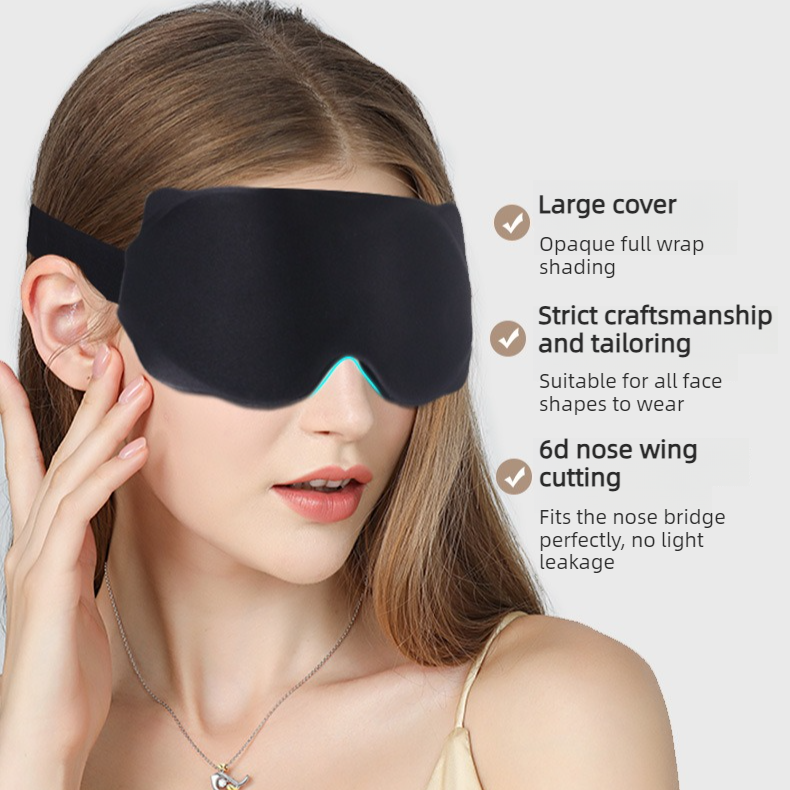 3D Contoured Sleep Mask, Breathable Fabric with Adjustable Strap, Light-Blocking Eye Mask for Sleeping, V1265-AU-200-HUI