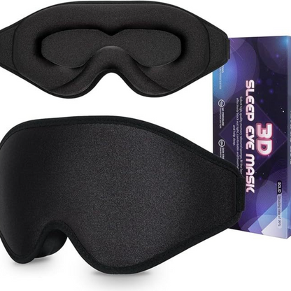 3D Deep Contoured Memory Foam Sleep Eye Mask, Full Light Blocking, Breathable Eye Cover for Travel, Naps, and V1265-AU-201-HEI