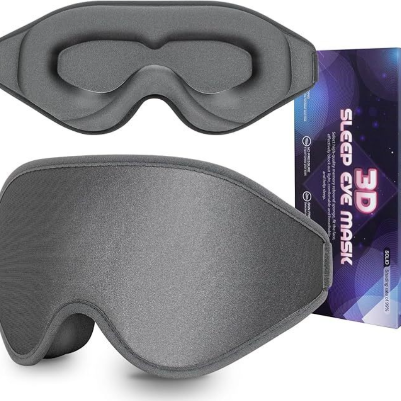 3D Deep Contoured Memory Foam Sleep Eye Mask, Full Light Blocking, Breathable Eye Cover for Travel, Naps, and V1265-AU-201-HUI