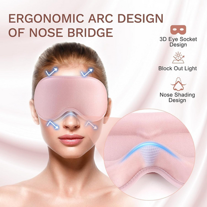 3D Deep Contoured Memory Foam Sleep Eye Mask, Full Light Blocking, Breathable Eye Cover for Travel, Naps, and V1265-AU-201-HUI