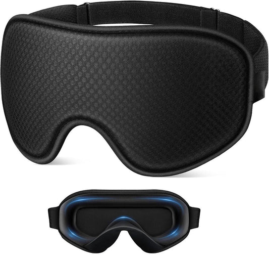 3D Contoured Memory Foam Sleep Eye Mask, Zero-Pressure Breathable Mesh Eye Cover with Adjustable Strap for V1265-AU-202-HEI
