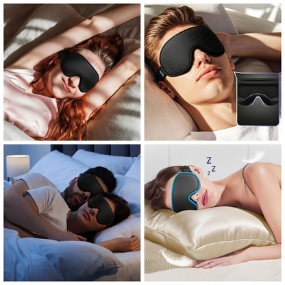 3D Contoured Memory Foam Sleep Eye Mask, Zero-Pressure Breathable Mesh Eye Cover with Adjustable Strap for V1265-AU-202-LAN