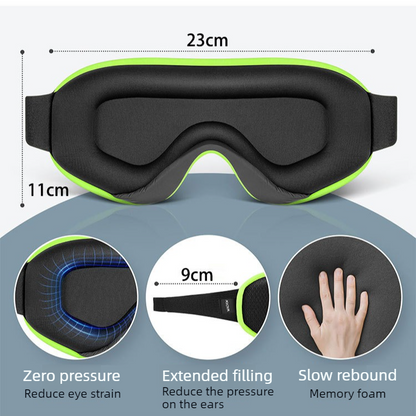 3D Contoured Memory Foam Sleep Eye Mask, Zero-Pressure Breathable Mesh Eye Cover with Adjustable Strap for V1265-AU-202-LAN
