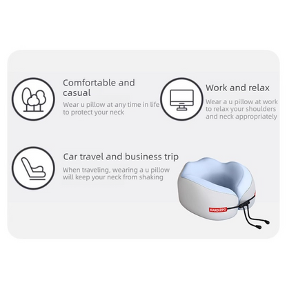Portable Memory Foam U-Shaped Neck Pillow, Ergonomic 360 degrees Support Adjustable Travel Pillow with V1265-AU-204-HUI