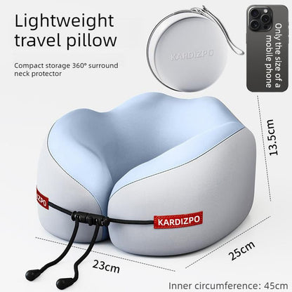 Portable Memory Foam U-Shaped Neck Pillow, Ergonomic 360 degrees Support Adjustable Travel Pillow with V1265-AU-204-LAN