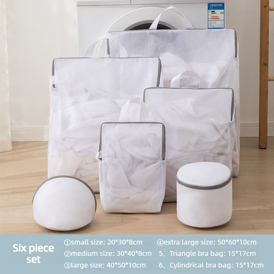 Fine Mesh Laundry Bag Set, 6 Pieces Anti-Snag Washing Bags with Zipper and Handle, for Delicate Clothes, V1265-AU-207-XW-6PCS