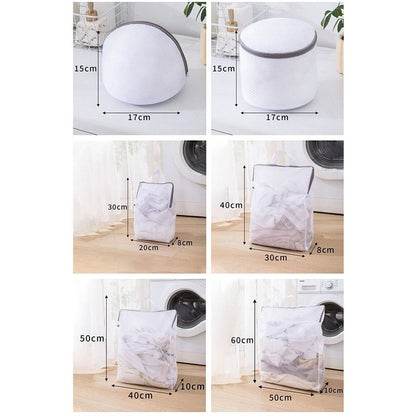 Handheld Mesh Laundry Bag Set, 6 Pcs Thick Polyester Washing Bags with Protective Zipper & Bra Protection V1265-AU-208-FW-6PCS