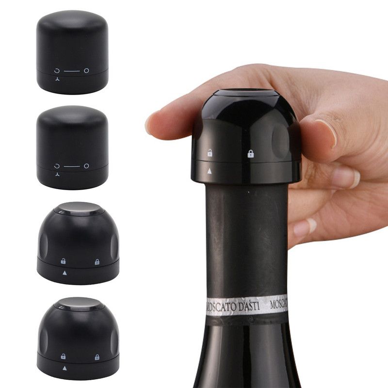 4Pcs Wine Stopper Set (2 Red Wine Stoppers + 2 Champagne Stoppers), Rotatable Lock Design with Food-Grade V1265-AU-215-HEI-4