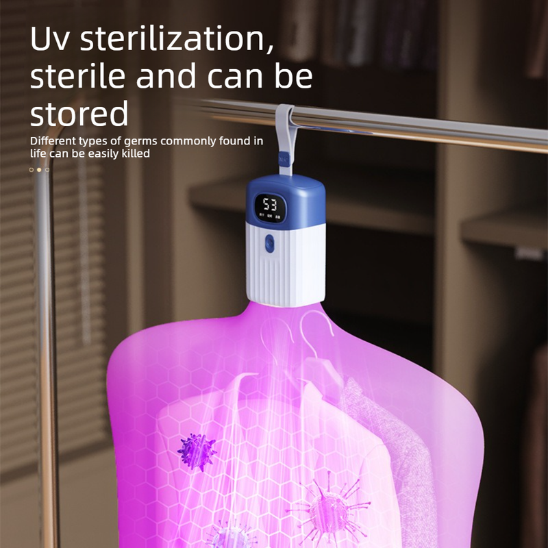 Portable Smart Clothes Dryer, 3-Temperature-Setting UV Sterilizing Mini Dryer, Foldable Hanging Dryer for V1265-AU-219-LAN