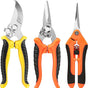 3-Pack Gardening Pruning Shears Set, Labor-Saving Spring & Non-Slip Handle for Garden, Orchard, Flower V1265-AU-220-CHENG