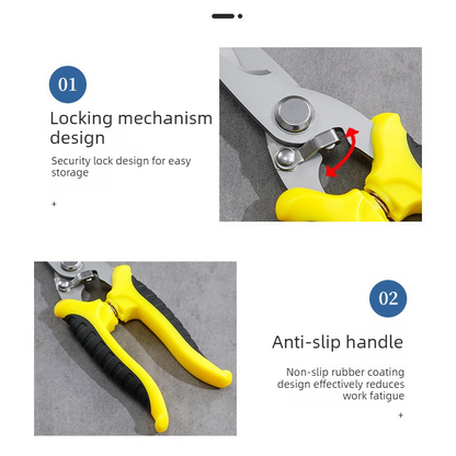 3-Pack Gardening Pruning Shears Set, Labor-Saving Spring & Non-Slip Handle for Garden, Orchard, Flower V1265-AU-220-CHENG