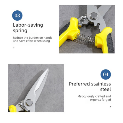 3-Pack Gardening Pruning Shears Set, Labor-Saving Spring & Non-Slip Handle for Garden, Orchard, Flower V1265-AU-220-CHENG