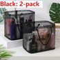 2-Pack Mesh Shower Caddy, Large Capacity Portable Travel Toiletry Bag with Quick-Drain Bottom - Black V1265-AU-228-HEI-2