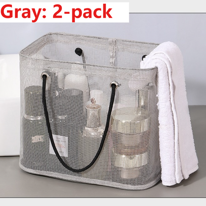 2-Pack Mesh Shower Caddy, Large Capacity Portable Travel Toiletry Bag with Quick-Drain Bottom - Gray V1265-AU-228-HUI-2