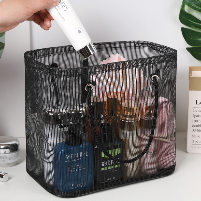 2-Pack Mesh Shower Caddy, Large Capacity Portable Travel Toiletry Bag with Quick-Drain Bottom - Gray V1265-AU-228-HUI-2