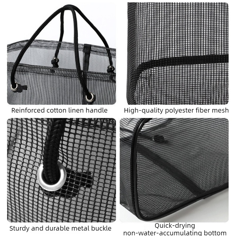 2-Pack Mesh Shower Caddy, Large Capacity Portable Travel Toiletry Bag with Quick-Drain Bottom - Gray V1265-AU-228-HUI-2