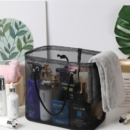 2-Pack Mesh Shower Caddy, Large Capacity Portable Travel Toiletry Bag with Quick-Drain Bottom - Gray V1265-AU-228-HUI-2
