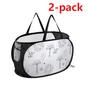 2-Pack Collapsible Laundry Basket, Large Capacity Printed Oxford Cloth Hamper with Handles for Bathroom V1265-AU-229-YE-HEI-2