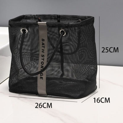 Mesh Shower Caddy, Portable Bath Tote Bag, Large Capacity Mesh Storage Basket for Bathroom Essentials - Black V1265-AU-230-HEI-D