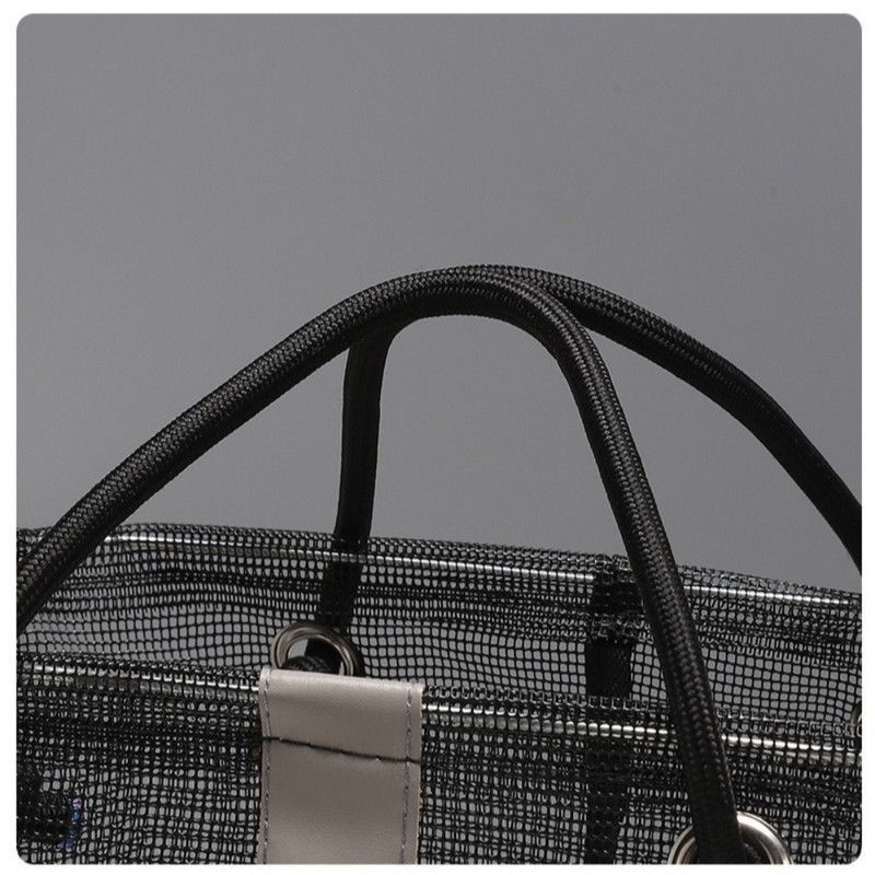 Mesh Shower Caddy, Portable Bath Tote Bag, Large Capacity Mesh Storage Basket for Bathroom Essentials - Black V1265-AU-230-HEI-D