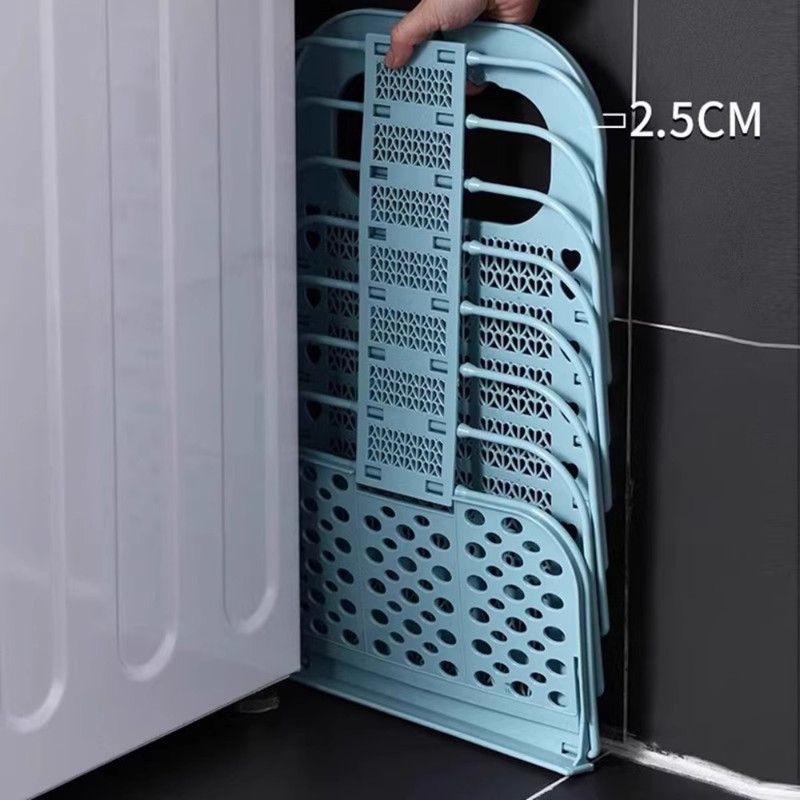 Wall-Mounted Foldable Laundry Basket, No-Drilling Hanging Dirty Clothes Hamper for Bathroom - White V1265-AU-231-BAI-X