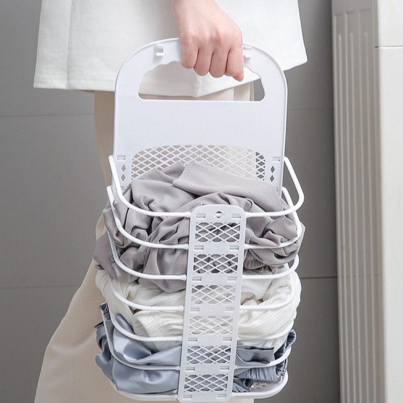 Wall-Mounted Foldable Laundry Basket, No-Drilling Hanging Dirty Clothes Hamper for Bathroom - Blue V1265-AU-231-LAN-X