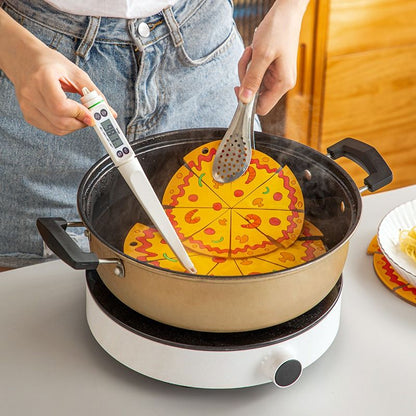 4-Piece Set - Creative Pizza-Shaped Heat-Resistant Placemat, Waterproof PVC Coaster & Trivet for Home Use V1265-AU-232-4