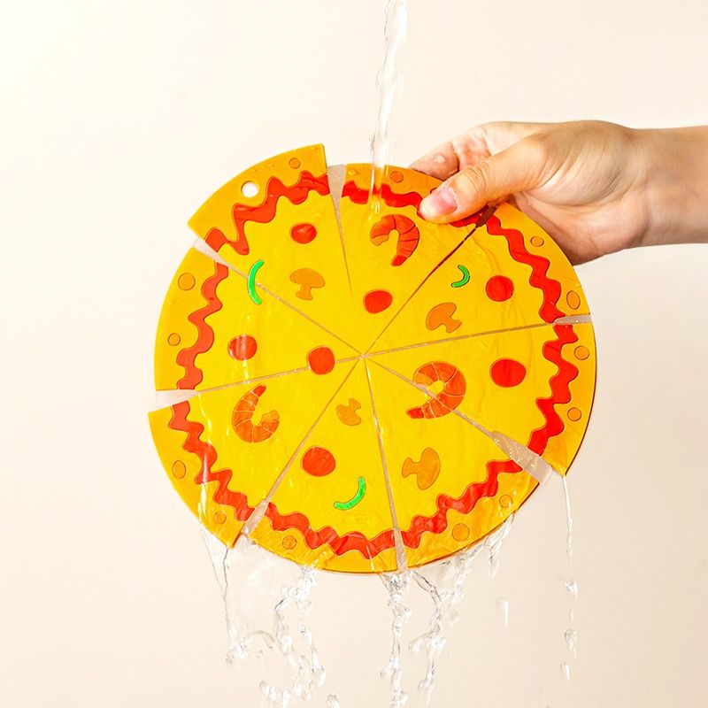 6-Piece Set - Creative Pizza-Shaped Heat-Resistant Placemat, Waterproof PVC Coaster & Trivet for Home Use V1265-AU-232-6