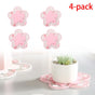 4-Pack - Sakura-Shaped PVC Heat-Resistant Coasters, Non-Slip Trivets for Bowls, Pots & Cups - Pink V1265-AU-233-FEN-4
