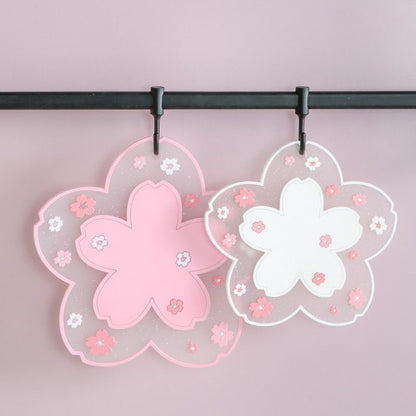 4-Pack - Sakura-Shaped PVC Heat-Resistant Coasters, Non-Slip Trivets for Bowls, Pots & Cups - Pink V1265-AU-233-FEN-4
