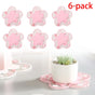 6-Pack - Sakura-Shaped PVC Heat-Resistant Coasters, Non-Slip Trivets for Bowls, Pots & Cups - Pink V1265-AU-233-FEN-6