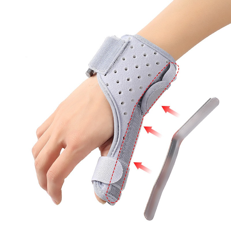 Thumb Support Brace, Adjustable Wrist & Thumb Stabilizer, Breathable Protector for Tendonitis-Gray V1265-AU-235-HUI