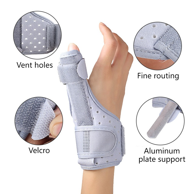 Thumb Support Brace, Adjustable Wrist & Thumb Stabilizer, Breathable Protector for Tendonitis-Gray V1265-AU-235-HUI