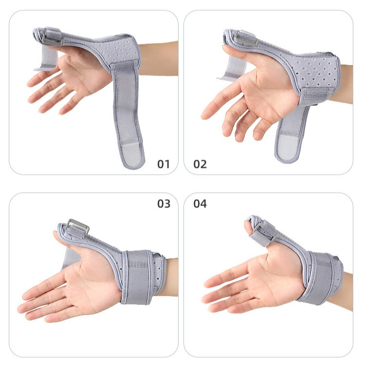 Thumb Support Brace, Adjustable Wrist & Thumb Stabilizer, Breathable Protector for Tendonitis-Gray V1265-AU-235-HUI