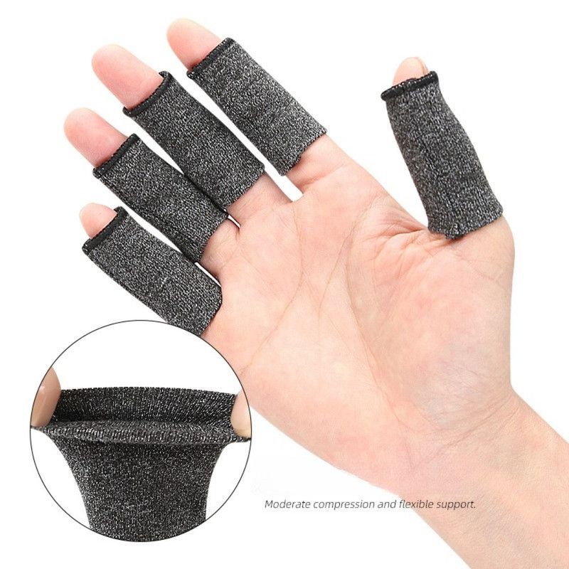 10PCS Elastic Compression Finger Sleeves, Breathable Support Protectors for Sports & Daily Use-L V1265-AU-240-L-10